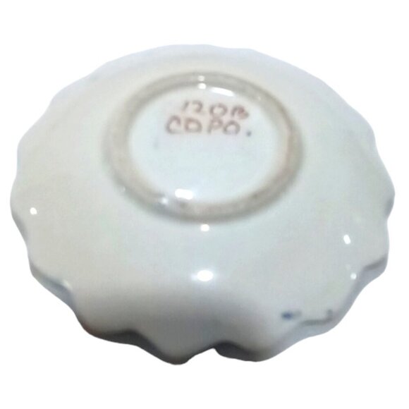 Vintage‎ Set of 6 Small 3'' Diam Dipping Dishes Hand-painted Gold Highlights - Picture 5 of 5